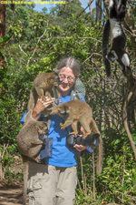 Charlotte with lemurs